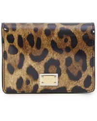 Dolce & Gabbana - Polished Calfskin Wallet With Leopard Print - Lyst