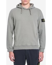 Stone Island - Organic Cotton Hooded Sweatshirt - Lyst