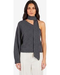 FEDERICA TOSI - Oneshoulder Top With Scarf Detail - Lyst