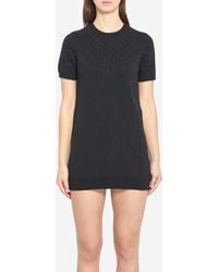 Gucci - Fine Wool Dress With Gg Crystals - Lyst