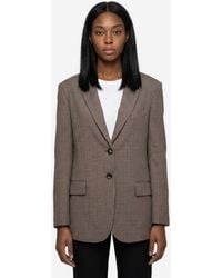 SUTTON NEW YORK - Singlebreasted Microcheck Jacket - Lyst