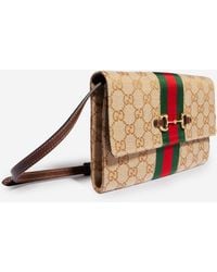 Gucci - Horsebit Web Wallet With Strap Bag - Lyst