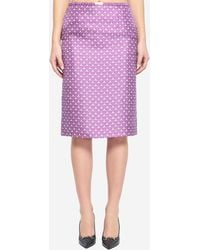 Gucci - Printed Silk Skirt - Lyst