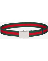 Gucci - Web Belt With Rectangular Buckle - Lyst