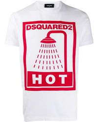 white and red dsquared t shirt