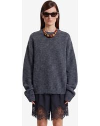 Frankie Shop - Dark Timea Mohair Fuzzy Sweater - Lyst