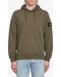 Stone Island - Organic Cotton Hooded Sweatshirt - Lyst