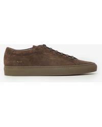 Common Projects - Dark Suede Achilles Premium Sneakers - Lyst