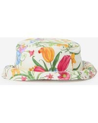 Gucci - Printed Silk Twill Cloche Hat - Lyst