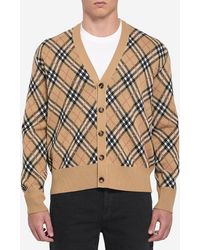 Burberry - Wool Blend Cardigan - Lyst