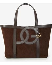 Dolce & Gabbana - Suede Leather Shopping Bag - Lyst