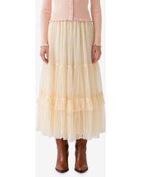 Chloé - Gonna Lunga Con Volant - Lyst