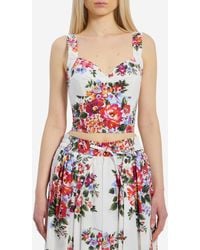 Dolce & Gabbana - Bustier Top With Floral Print - Lyst