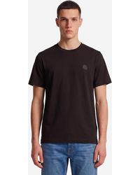 Moncler - Cotton Tshirt With Leather Logo - Lyst
