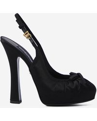 Dolce & Gabbana - Satin Slingback Platform Shoes - Lyst