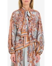 Zimmermann - Aster Tie Neck Blouse - Lyst