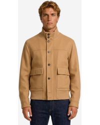 Lardini - Camel Sponge Bomber Jacket - Lyst