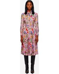 Gucci - Flora Print Midi Chemise Dress - Lyst