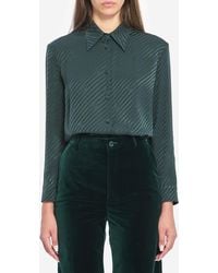 Gucci - Jacquard Silk Shirt With Gg Cross - Lyst