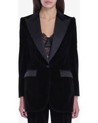 Dolce & Gabbana - Cotton Velvet Single-Breasted Turlington Tuxedo Jacket - Lyst