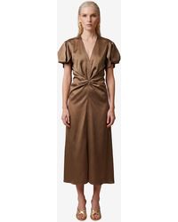 SUTTON NEW YORK - Midi Dress With Draping - Lyst