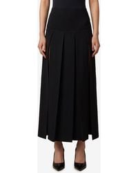 Alaïa - Pleated Midi Skirt - Lyst