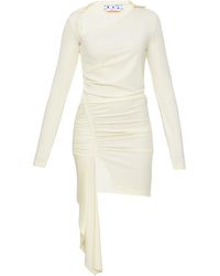 Off-White c/o Virgil Abloh - Viscose Crepe Draped Dress - Lyst