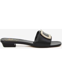 Roger Vivier - Rv Leather Slides - Lyst
