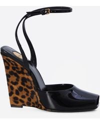 Saint Laurent - La Scandale Wedge Sandals - Lyst