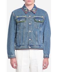 Valentino Garavani - Beadembroidered Denim Jacket - Lyst