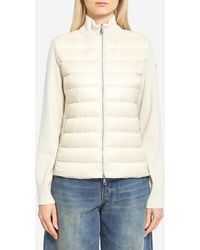 Moncler - Padded Wool Cardigan With Zip - Lyst