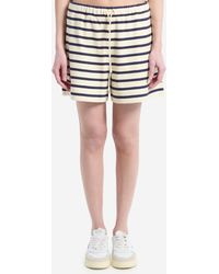 Moncler - Striped Cotton Shorts - Lyst