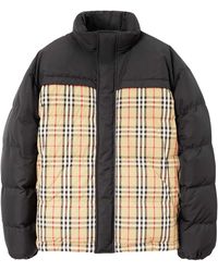 Burberry Monogram Motif Jacquard Puffer Jacket Soft Fawn