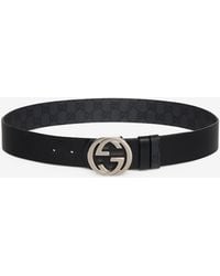 Gucci - Reversible Belt With Interlocking Gg Buckle - Lyst