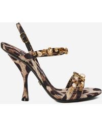 Dolce & Gabbana - Animal Print Sandals - Lyst