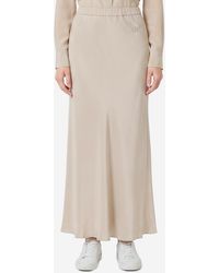 Max Mara - Long Sospiro Silk Skirt - Lyst