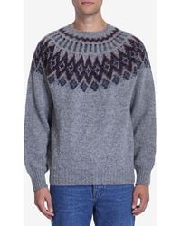 Howlin' - Multicolor Patterned Wool Crewneck Sweater - Lyst