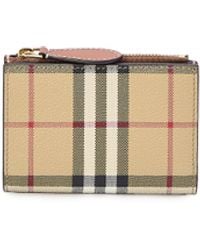Burberry - Check Small Bifold Wallet - Lyst