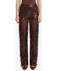 FEDERICA TOSI - Pants With Sequin And Fringes - Lyst