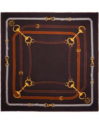 Gucci - Gg Jacquard Silk Twill Printed Shawl - Lyst