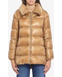 Herno - Light Puffer With Collar Fur - Lyst