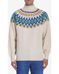 Howlin' - Multicolor Patterned High-Neck Wool Sweater - Lyst
