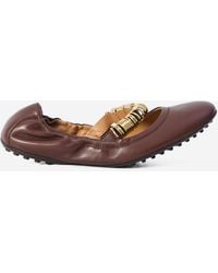 Tod's - Ballet Flats Wit Eyelets - Lyst