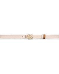 Gucci - Reversible Gg Marmont Skinny Belt - Lyst