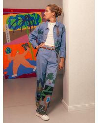 Lee Jeans - X Ruohan Wang Rose Garden Print Wide Leg Jeans - Lyst