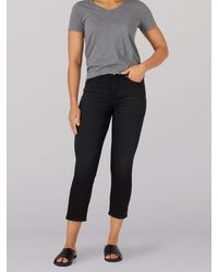 Lee Jeans Ultra Lux High Rise Crop Jeans - Black
