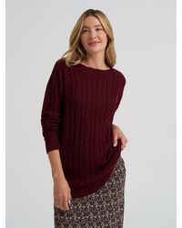 Lee Jeans - Womens Curved Hem Cable Knit Sweater - Lyst