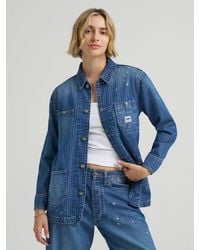 Lee Jeans - Womens Bleach Splatter Stripe Chore Jacket - Lyst