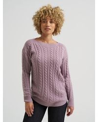 Lee Jeans - Womens Curved Hem Cable Knit Sweater - Lyst