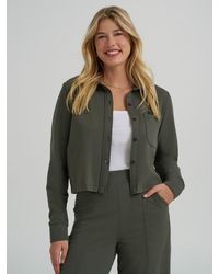 Lee Jeans - Womens All Purpose Solid Knit Button Down Shirt - Lyst